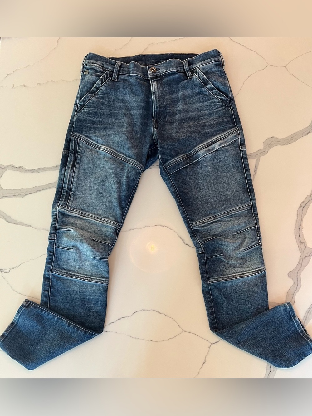G-Star Men's Slim Fit Distressed Blue Jeans